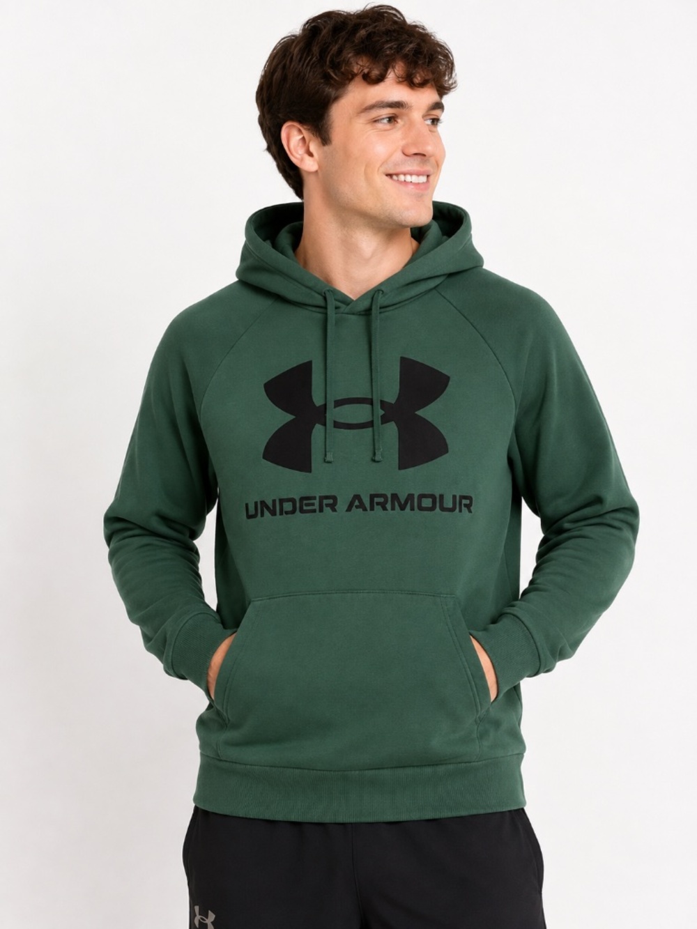 Under Armour Men's Forest Green Logo Pullover Hoodie, size Medium